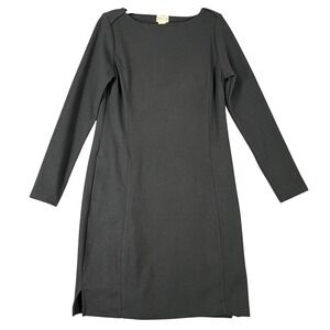 Duluth Trading Women S Black Long‎ Sleeve Knit Dress Stretch Casual Minimal